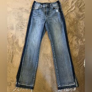 Judy Blue Two-Tone Washed Blue Straight Leg Jeans